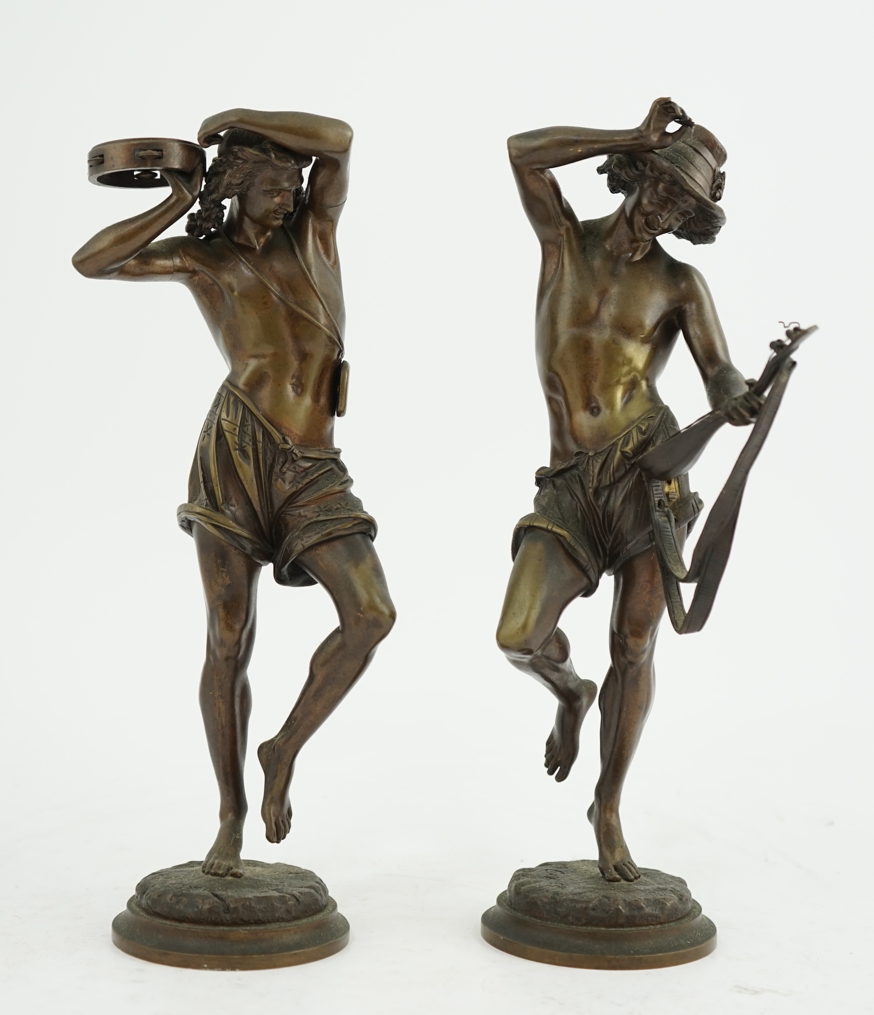 Albert Carrier Belleuse (French, 1824-1887). A pair of bronze figures, 'Danseurs Napolitains'